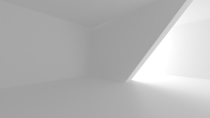 Illuminated corridor interior design. Empty Room Interior Background