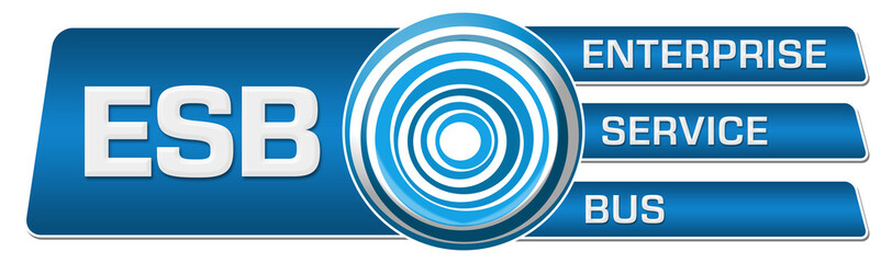ESB - Enterprise Service Bus Blue Circular Boxes Horizontal 