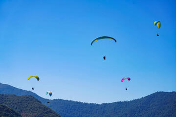 paragliding in the sky