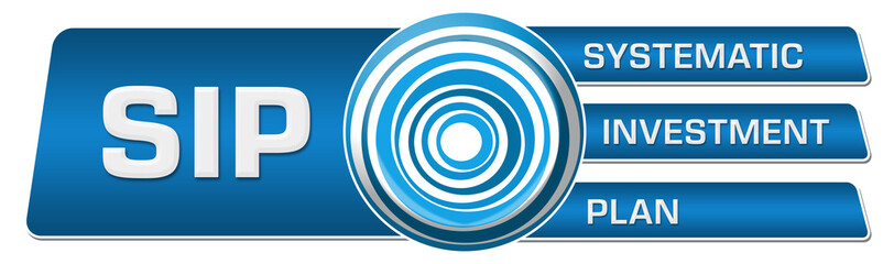 SIP - Systematic Investment Plan Blue Circular Boxes Horizontal 