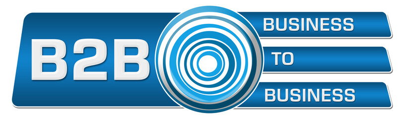 B2B - Business To Business Blue Circular Boxes Horizontal 