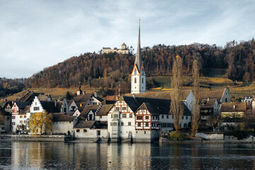 Die Altstadt von Stein am Rhein mit der Burg Hohenklingen