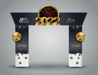 happy new year Gate entrance vector with for mock up event display, arch design