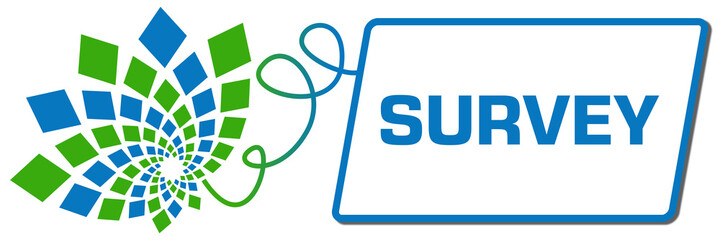 Survey Green Blue Squares Floral Box Line 