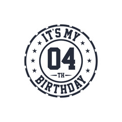 4 years birthday design, It's my 4th birthday