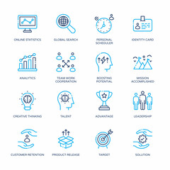 Business and Finance Color Line icons, stroked - Vectors