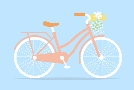 vector illustration of a bicycle with flowers for banners, cards, flyers, social media wallpapers, etc.