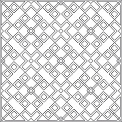 Vector pattern with symmetrical elements . Repeating geometric tiles from striped elements.Monochrome texture.Black and 
white pattern for wallpapers and backgrounds.