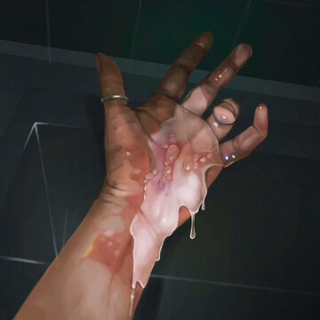 hand with soap on the palm