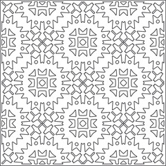 Vector pattern with symmetrical elements . Repeating geometric tiles from striped elements.Monochrome texture.Black and 
white pattern for wallpapers and backgrounds.