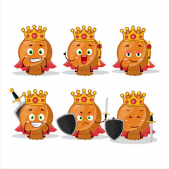 A Charismatic King orange candy wrap cartoon character wearing a gold crown