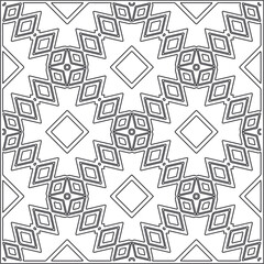 Vector pattern with symmetrical elements . Repeating geometric tiles from striped elements.Monochrome texture.Black and 
white pattern for wallpapers and backgrounds.