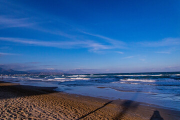  calm seaside landscape of san juan beach in alicante spain on a sunny day