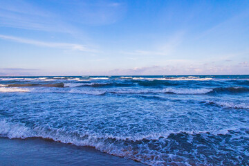 Fototapeta na wymiar calm seaside landscape of san juan beach in alicante spain on a sunny day