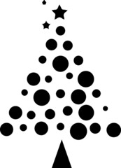 Fototapeta premium Christmas Tree, Set of Christmas trees, modern flat Icon Isolated on white background