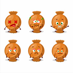 Orange candy wrap cartoon character with nope expression