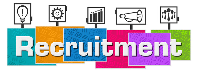 Recruitment Colorful Texture Blocks Symbols On Top 