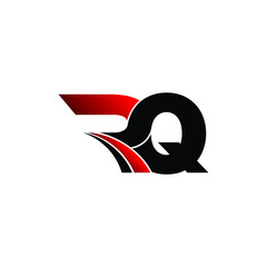Letter RQ simple logo design vector