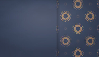 Background in blue with greek brown pattern and space for your logo or text