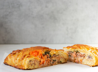 Traditional salmon pie
