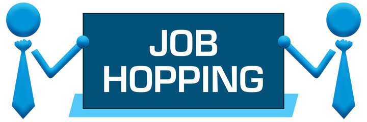 Job Hopping Banner Symbols Left Right Blue 