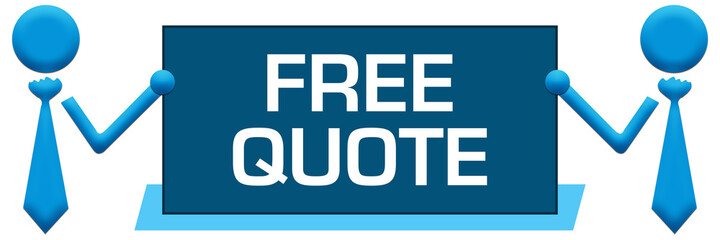 Free Quote Banner Symbols Left Right Blue 