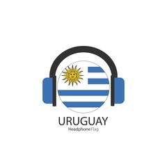 Uruguay headphone flag vector on white background.