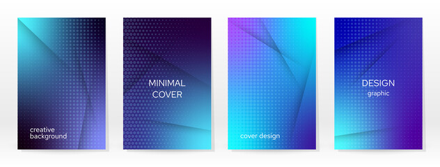 Minimal Poster. Pastel Soft. Blue Gradient Set.