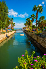 Naklejka premium TURUNCH, MARMARIS, TURKEY: View of the canal in Turunch on a sunny summer day.