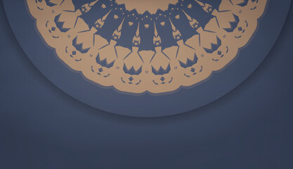 Background in blue with indian brown pattern for design under the text