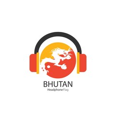 Bhutan headphone flag vector on white background.