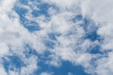 Fototapeta premium The bright blue sky was surrounded by white clouds, the atmosphere was like heaven.