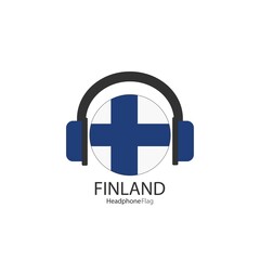 Finland headphone flag vector on white background.
