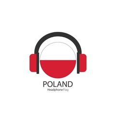 Poland headphone flag vector on white background.
