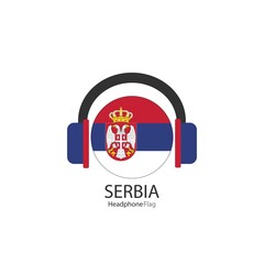 Serbia headphone flag vector on white background.