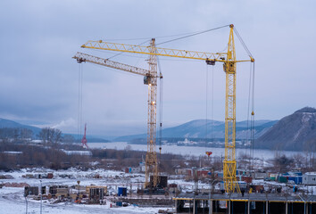 View of the construction site of a multi-storey building