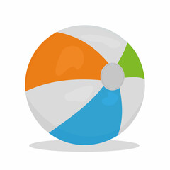 Beach ball, color isolated vector illustration