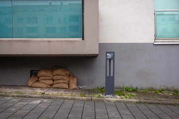 Sandbags as protection against water during floods