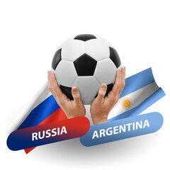 Soccer football competition match, national teams russia vs argentina