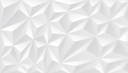 Abstract white low poly triangle geometric background. 3d rendering.	