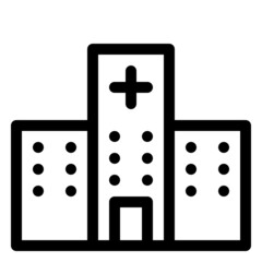 hospital icon with black outline style