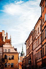 Obraz premium Street view of Central part of Warsaw, Poland
