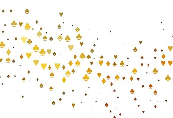 Light Yellow, Orange vector texture with playing cards.