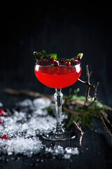 martini cocktail with cherry