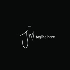Simple Initial JM  handwriting logo vector