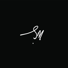 Naklejka premium Simple Initial sm handwriting logo vector
