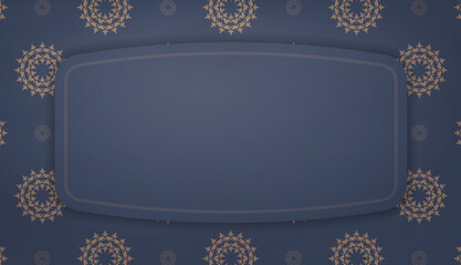 Baner in blue with a vintage brown pattern and place under your text