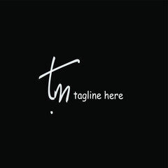 Simple Initial tm handwriting logo vector