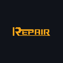 Repair typography logo design.