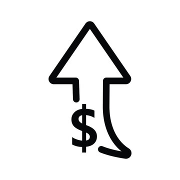 dollar rate increase icon up dollar  sign